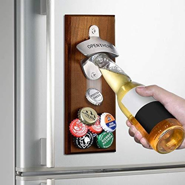 Gifts for Men Dad, Wall Mounted Magnetic Bottle Opener, Unique Beer Gift Ideas for Him Boyfriend Husband Grandpa Uncle, Cool Gadgets Christmas Stocking Stuffers, Birthday Housewarming Anniversary