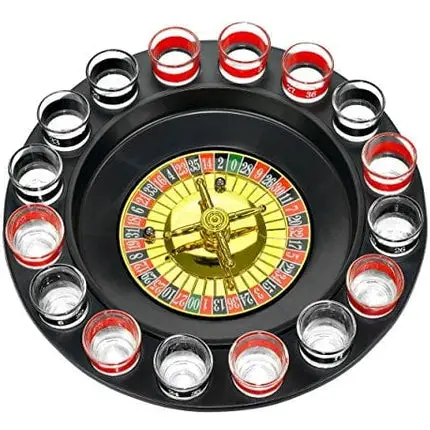 Shot Glass Roulette Novelty Gifts Drinking Party Game, 16PCS, Red/Black, FON-10046 by Fairly Odd Novelties Adult Games for Adult Game Night! The perfect White Elephant Gifts For Adults.