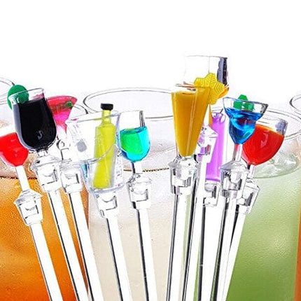 Fashionclubs Acrylic Cocktail Swizzle Stirrer Sticks Pack of 10
