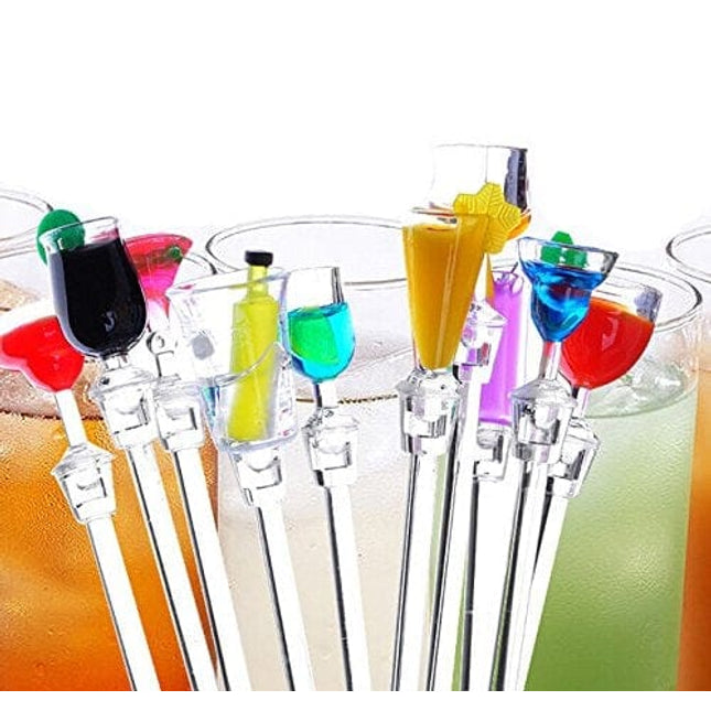 Fashionclubs Acrylic Cocktail Swizzle Stirrer Sticks Pack of 10