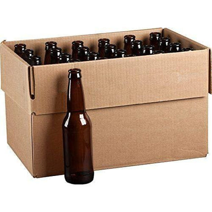 12 oz. Crown Cap Amber Longneck Bottles (Pack of 24)