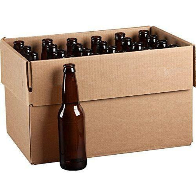 12 oz. Crown Cap Amber Longneck Bottles (Pack of 24)