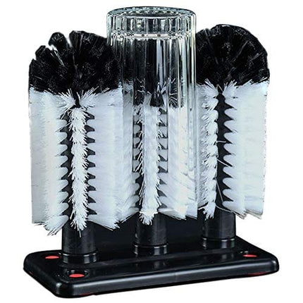 Water Bottle Cleaning Brush Glass Cup Washer with Suction Base 3 Head Bristle Brush for Beer Cup, Long Leg Cup, Red Wine Glass & More Bar Kitchen Sink Home Tools