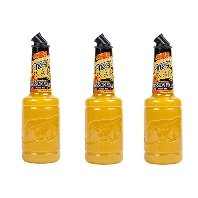 Finest Call Premium Passion Fruit Puree Drink Mix, 1 Liter Bottle (33.8 Fl Oz), Pack of 3
