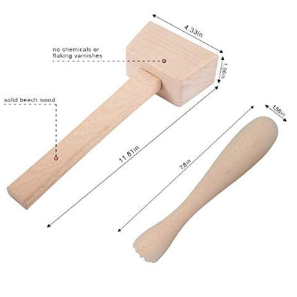 Pack of 2 Professional Lewis Bags and 1 Piece Ice Mallet,1pc Muddler Bar Tool Set Reusable Canvas Crushed Ice Bags for Home Party Bar Kitchen Dried Ice Crushing