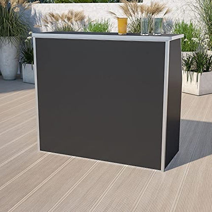 Flash Furniture 4' Black Laminate Foldable Bar