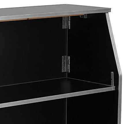 Flash Furniture 4' Black Laminate Foldable Bar
