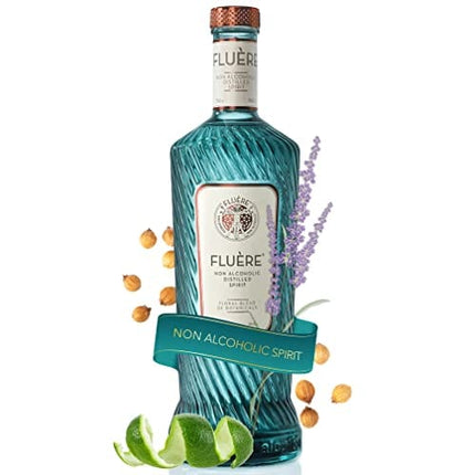 FLUÈRE - Floral Blend, Non-Alcoholic Distilled Spirit with Juniper, 23.7 Fl Oz (700ml) | Keto, Paleo & Low Carb Diet Friendly | Low Calories | Made for Cocktails