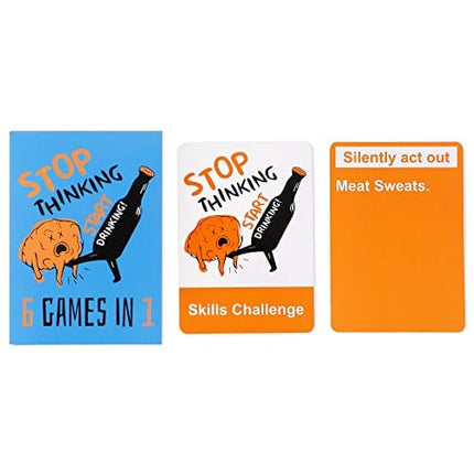 Stop Thinking Start Drinking! Card Game for Adults - 150 Cards to Help Your Party get (at Least) Tipsy, or (Probably) Drunk - Truth or Dare, Most Likely to, Skills Challenge, and More!