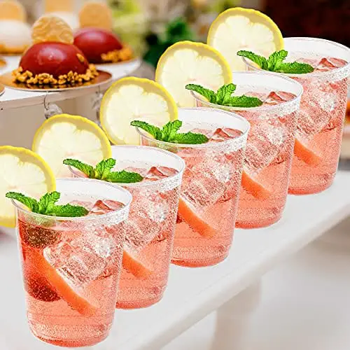 Plastic Drinking Glasses 500 Pcs - 16 oz Disposable Glass Cups - Clear Hard  Plastic Water Cups - Tea - Bulk Party Cocktail Glasses For Wedding,  Birthday & All Occasions 
