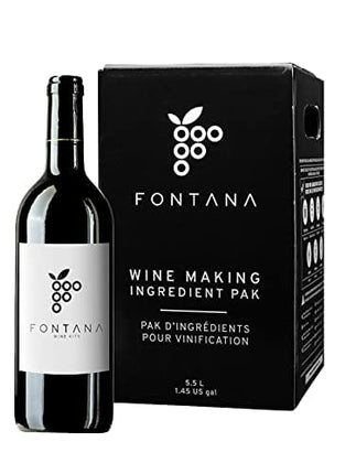 Fontana Wine Making Ingredient Kit - California Shiraz Wine Kit | 6 Gallon Wine Kit | Premium Ingredients for DIY Wine Making | Makes 30 Bottles of Wine