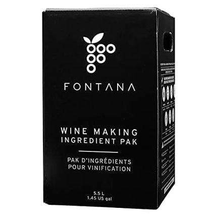 Fontana Wine Making Ingredient Kit - California Shiraz Wine Kit | 6 Gallon Wine Kit | Premium Ingredients for DIY Wine Making | Makes 30 Bottles of Wine