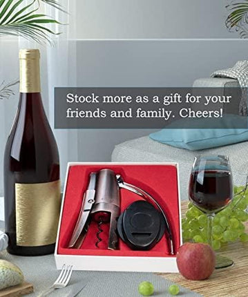 Forge Premium Quality Lever Corkscrew Wine Opener with Foil Cutter