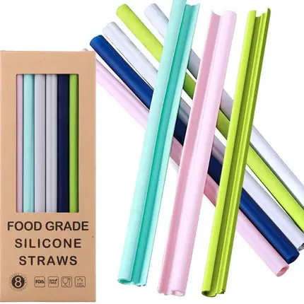 Reusable Silicone Straws-Premium Food Grade Drinking Straw, BPA Free, Snap Straw-Openable Design, Easy to Clean, Hot and Cold Compatible