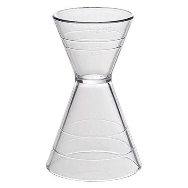 Clear Plastic Super Double Jigger Shot Glass Mixed Drink Measurer