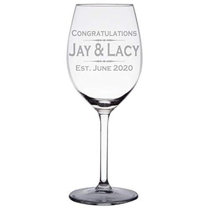 Personalized Engraved Wine Glass with Any text, Handmade Custom Wine Glass with Stem, WG04