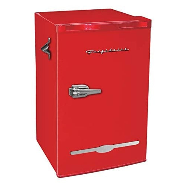 Frigidaire Retro Bar Fridge Refrigerator with Side Bottle Opener, 3.2 cu. ft, Red