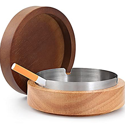 Advanced Mixology Wooden Cute Ashtrays for Cigarettes With Lid