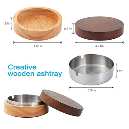 Advanced Mixology Wooden Cute Ashtrays for Cigarettes With Lid