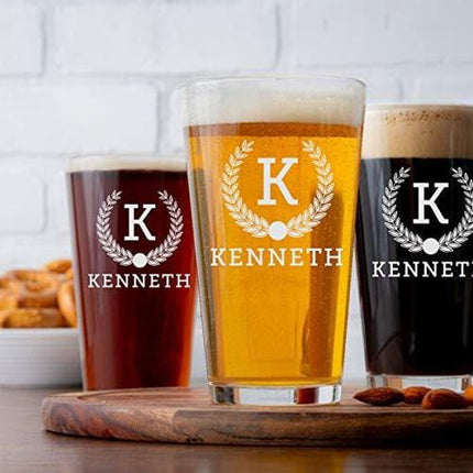 Personalized Beer Glasses For Couples - 9 Premium Customizable Designs - Great Custom Gifts for Men & Women - Anniversary, Housewarming, Wedding - Permenant & Dishwasher Safe - Etched by Froolu