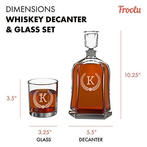 Engraved Decanter, Scotch Glasses and Whiskey Stone