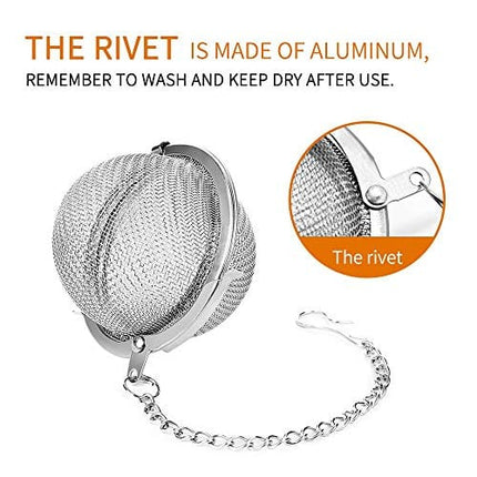 Fu Store 2pcs Stainless Steel Mesh Tea Ball 2.1 Inch Tea Strainers Tea Infuser Strainer Filters for Tea