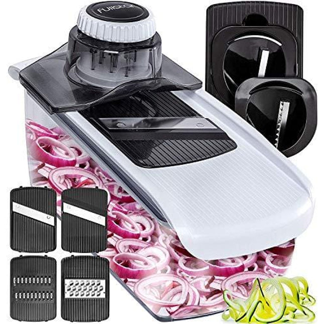 Fullstar Mandoline Slicer Spiralizer Vegetable Slicer - Cheese Slicer Food Slicer 6-in-1 Vegetable Spiralizer Potato Slicer Zoodle Maker BPA-Free Veggie Spiralizer Slicers for Fruits and Vegetables