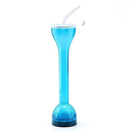 LED Drinking Bottle with Straw - Light Up Tumbler for Rave Party and Event - Blue
