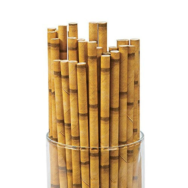 BAMBOO PAPER STRAWS (24PC) - Party Supplies - 24 Pieces