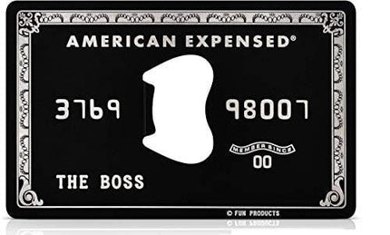 Fun Products Stainless Steel American Expensed Black Credit Card Bottle Opener [2 pack] - The Perfect Wallet-Sized Gift for Birthdays, Bachelor Parties and Beer Festivals