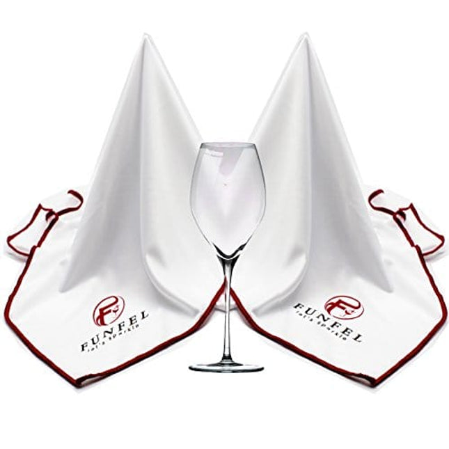 FUNFEL Large Microfiber Glass Polishing Cloth, Lint Streak Free Drying Towel 24x20 inch (2-Pack)