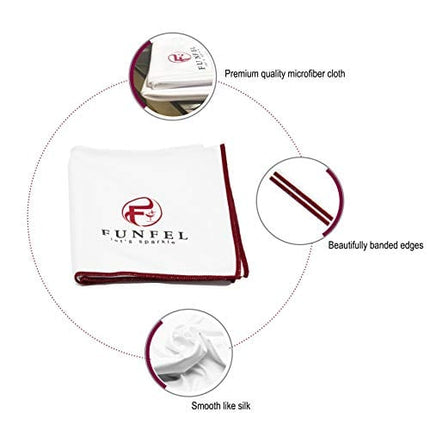 FUNFEL Large Microfiber Glass Polishing Cloth, Lint Streak Free Drying Towel 24x20 inch (2-Pack)