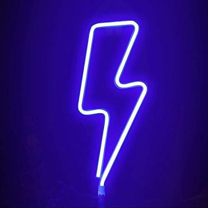 Funpeny LED Neon Decorative Light, Neon Sign Shaped Decor Light, Lightning Shape Indoor Decor for Halloween Decoration Living Room, Birthday Party, Wedding Party (Blue)