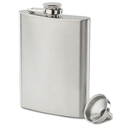 Hip Flask for Liquor - Food Grade, 304 Rustproof and Leakproof Stainless Steel, Pocket Flasks are Perfect for Men or Women to Drink Whiskey Alcohol, Funnel and Flask set (8 Ounce, Silver)