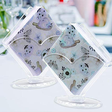 Cocktail Napkin Holder 2 Pack, Coffee Filter Holder, Decorative Clear Caddy Beverage Napkin Holder for Tables and Kitchen