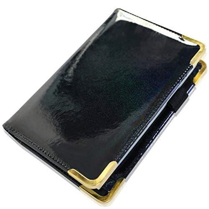 Server Books for Waitress - Glitter Leather Waiter Book Server Wallet with Zipper Pocket, Waitress Book Waitstaff Organizer with Money Pocket (Black)