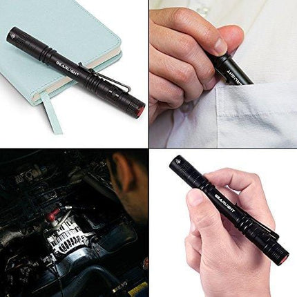 GearLight LED Pocket Pen Light Flashlight S100 [2 Pack] - Small, Mini, Stylus PenLight with Clip - Perfect Flashlights for Inspection, Work, & Repair