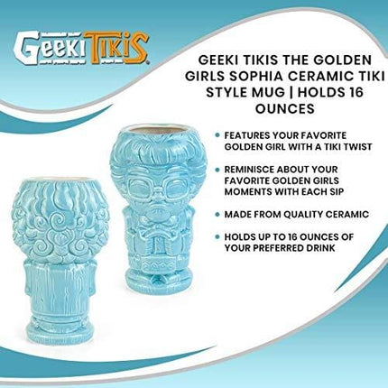 Geeki Tikis The Golden Girls Sophia Mug | Official Golden Girls Collectible Ceramic Tiki Style Cup | Holds 16 Ounces