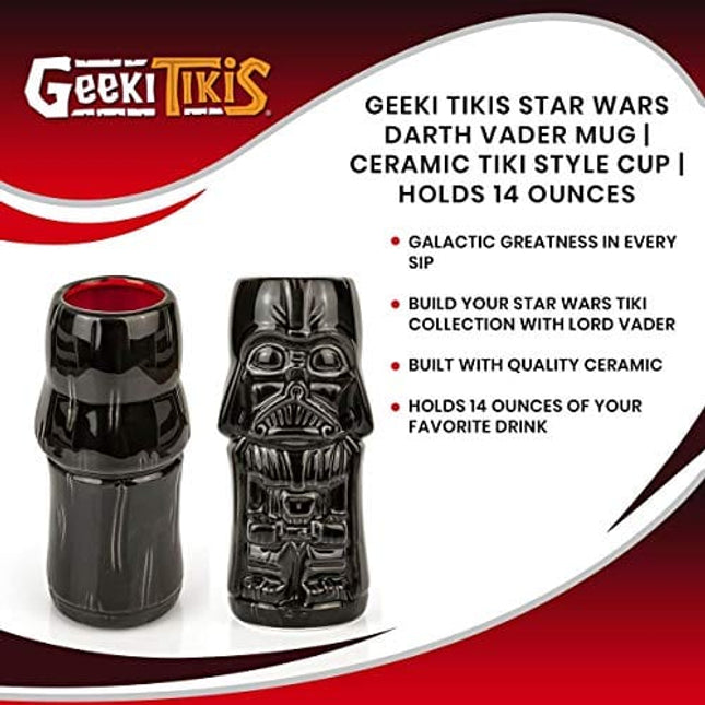 Geeki Tikis Star Wars Darth Vader Mug | Ceramic Tiki Style Cup | Holds 14 Ounces