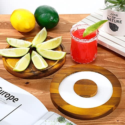 Material Rimmer Geiserailie Wood Margarita Salt Rimmer Cocktail Rimmer Kit 6.5 Inch Di ...
