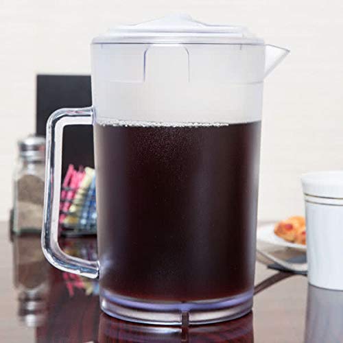 Heavy-Duty Shatterproof Plastic 2 Quart Pitcher With Lid, Bpa Free (64  Ounce), Clear