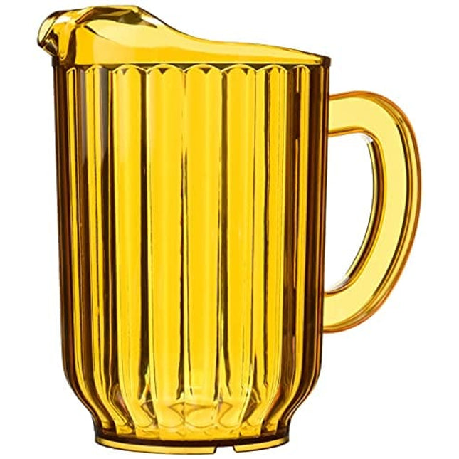 G.E.T. P-2064-1-A-EC BPA-Free Break-Resistant Restaurant Style Plastic Pitcher, 60 Ounce, Amber