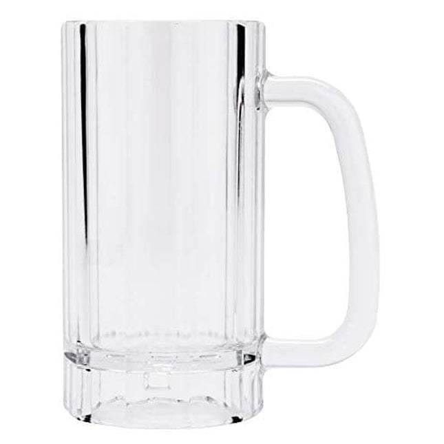 G.E.T. Shatter-Resistant Plastic Beer Mug / Stein, 16 Ounce, BPA Free, 00086-1-SAN-CL (Set of 4)