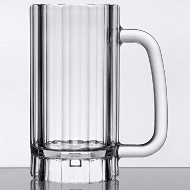 G.E.T. Shatter-Resistant Plastic Beer Mug / Stein, 16 Ounce, BPA Free, 00086-1-SAN-CL (Set of 4)
