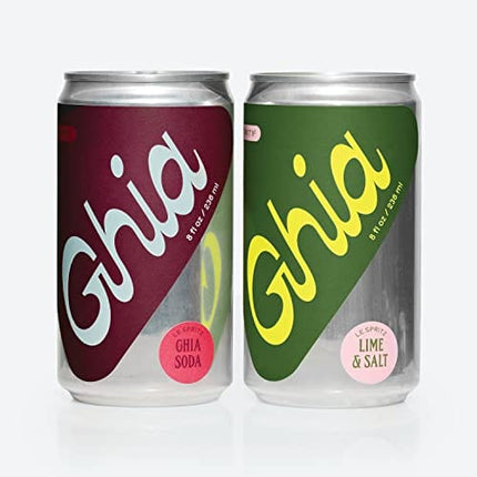 Ghia Non-Alcoholic Le Spritz OG Spritz + Lime & Salt Variety (12-Pack) - 8 Fl Oz Cans | Botanical Mediterranean Inspired Apéritif - No Added Sugar, Caffeine-Free