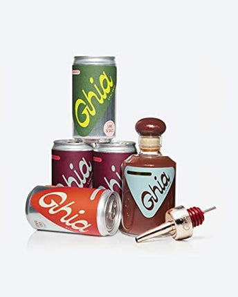 Ghia Non-Alcoholic Starter Pack - Variety (4-Pack), 2 OG Spritz, 1 Ginger, 1 Lime & Salt, (1) 250ml Apéritif, (1) Pour Spout | No Added Sugar, No Artificial Flavors, Caffeine-Free