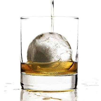 glacio Round Ice Cube Molds - Whiskey Ice Sphere Maker - Makes 2.5 Inch Ice Balls - 2 Pack