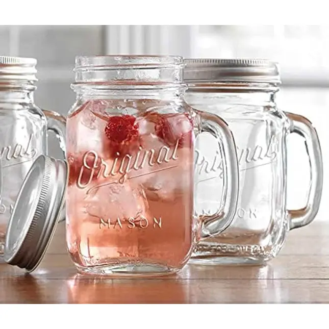 Fun Mason Jar Plastic Cups: Large Break Resistant, BPA Free To-Go Mug with  Lid and Straw- Perfect as Party Cups, Kids Travel Cups, Wedding Party Cups  (Multi-Colored, 4-Pack) 