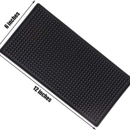 Gliard Smilesun 3 PCS 12" x 6" Black Bar Mat Rubber Bar Service Spill Mat