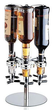 Godinger 6 Bottle Liquor Dispenser, Revolving Whiskey Bottle Dispenser Holder